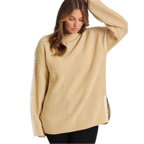 Front - Be You Womens/Ladies Contrast Stitching Jumper