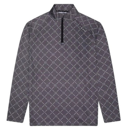 Front - Ellesse Mens Chieso Half Zip Relaxed Fit Golf Fleece Top