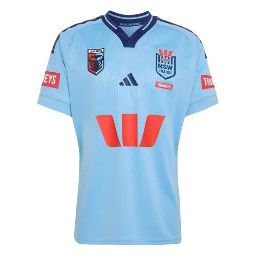 Front - Adidas Mens 2025/2026 NSW Blues Rugby Shirt