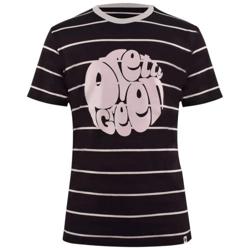 Front - Pretty Green Mens Striped Logo T-Shirt