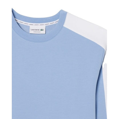Blue - Side - Lacoste Mens Fleece Logo Long-Sleeved Lounge Sweatshirt