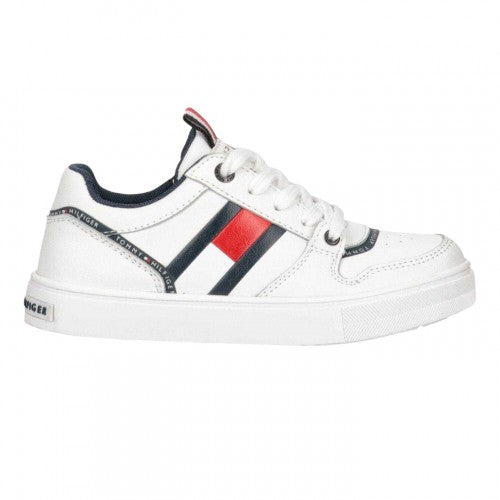 Front - Tommy Hilfiger Childrens/Kids Flag Flat Trainers