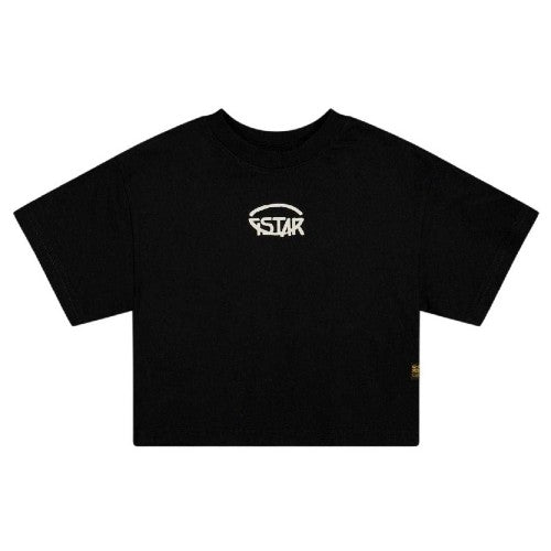 Front - G-Star Girls Relaxed Fit Crop T-Shirt