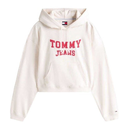Front - Tommy Jeans Womens/Ladies Varsity Crop Hoodie
