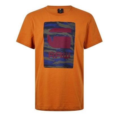 Front - G-Star Mens Camo Box Cotton T-Shirt