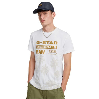 Front - G-Star Mens Palm Tree Regular T-Shirt