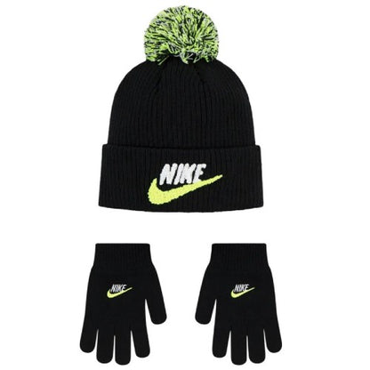 Front - Nike Childrens/Kids Club Chen Winter Beanie & Gloves Set
