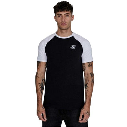 Front - SikSilk Mens Logo Crew Neck Raglan T-Shirt