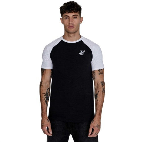 Front - SikSilk Mens Logo Crew Neck Raglan T-Shirt