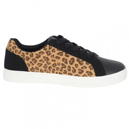 Front - Brave Soul Mens Leopard Print Trainers