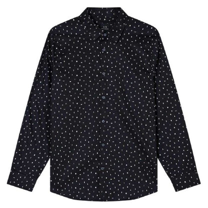 Front - Armani Exchange Mens Polka Dot Long-Sleeved Shirt