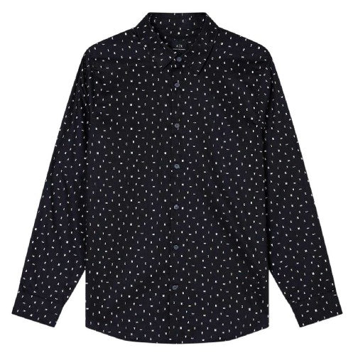 Front - Armani Exchange Mens Polka Dot Long-Sleeved Shirt