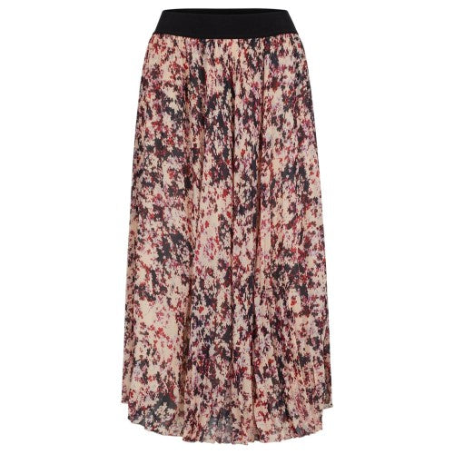 Front - Boss Womens/Ladies Vapliso2 Abstract Floral Pleated Midi Skirt