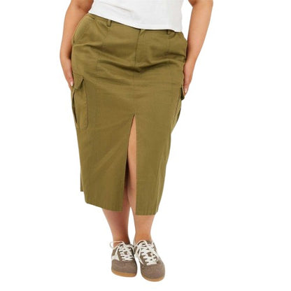 Front - Brave Soul Womens/Ladies Denim Plus Cargo Skirt