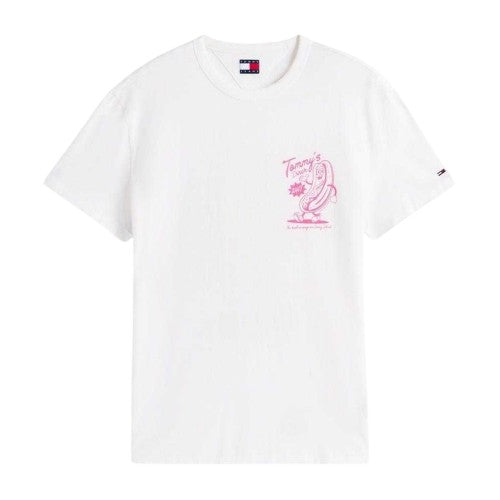 Front - Tommy Jeans Mens Hot Dog Back Print Regular T-Shirt