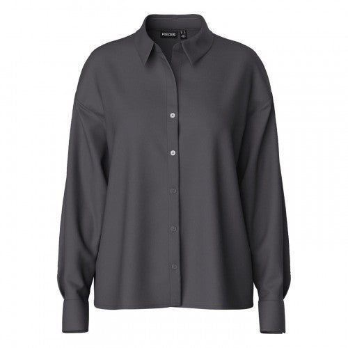 Front - Pieces Womens/Ladies Relaxed Fit Long-Sleeved Shirt