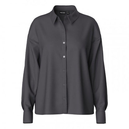 Front - Pieces Womens/Ladies Relaxed Fit Long-Sleeved Shirt