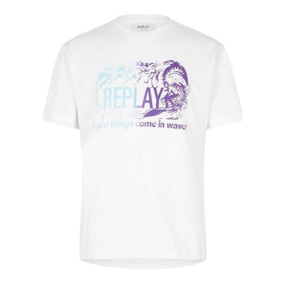 Front - Replay Mens Waves Logo T-Shirt