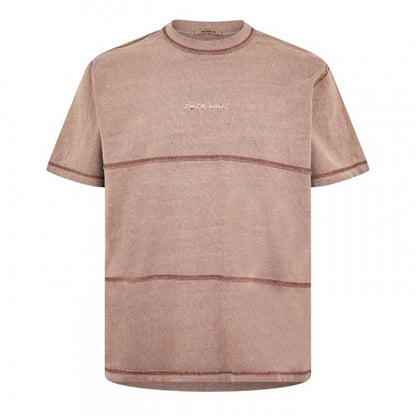 Front - Jack Wills Mens Contrast Striped Garment Dyed T-Shirt