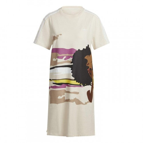 Front - Adidas Womens/Ladies Graphic Print Crew Neck T-Shirt Dress