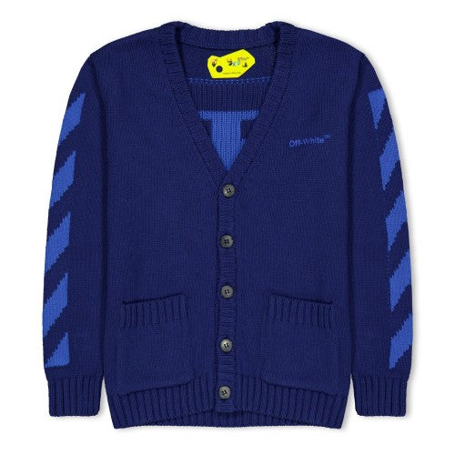 Front - Off White Childrens/Kids Arrow Rubber Cardigan