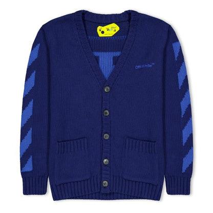 Front - Off White Childrens/Kids Arrow Rubber Cardigan