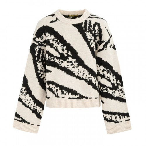 Front - Biba Womens/Ladies Zebra Print Jumper