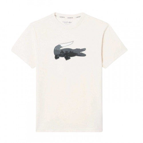Front - Lacoste Mens Crocodile Print Jersey T-Shirt