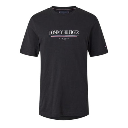 Front - Tommy Hilfiger Mens 1985 Lettering Crew Neck Regular T-Shirt