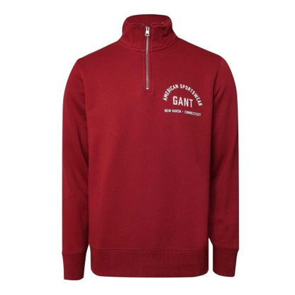 Front - Gant Mens Graphic Half Zip Regular Sweatshirt