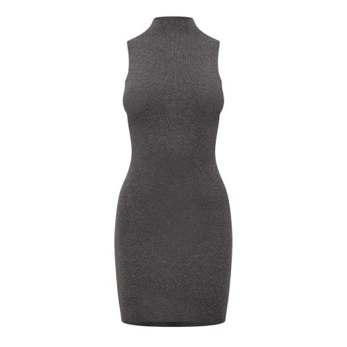 Front - Jack Wills Womens/Ladies Ribbed High Collar Slim Mini Dress