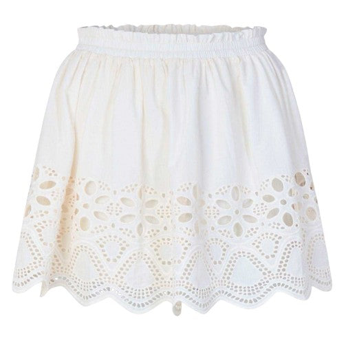 Front - Edited Womens/Ladies Quella Broderie Mini Skirt