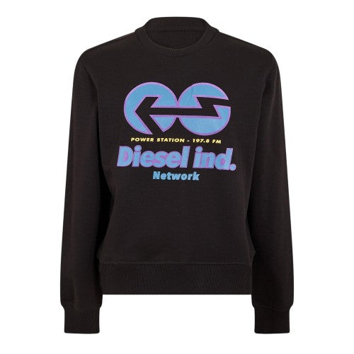 Front - Diesel Mens Ginn Felpa Logo Crew Neck Sweatshirt