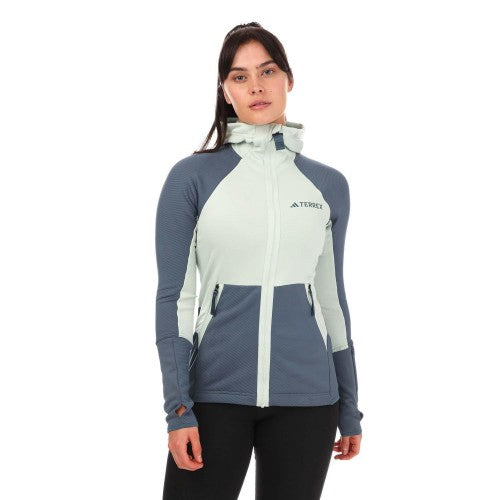 Front - Adidas Womens/Ladies Terrex Tech Fleece Zipped Hoodie
