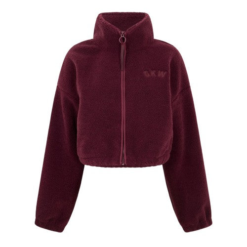 Front - Gym King Womens/Ladies Logo Borg Cropped Jacket