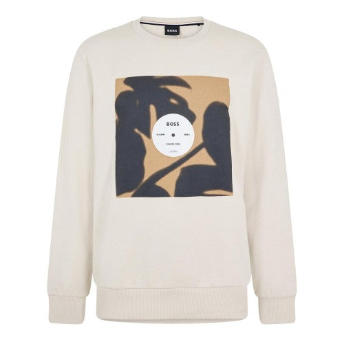 Front - Boss Mens Soleri 88 Ribbed Crew Neck Sweatshirt