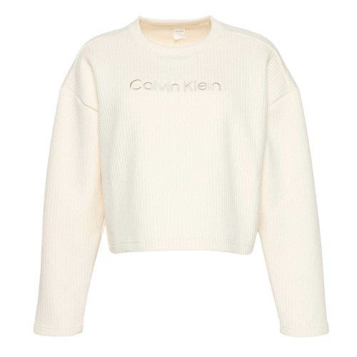 Front - Calvin Klein Womens/Ladies Embroidered Crew Neck Sweatshirt