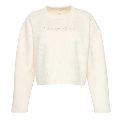 Front - Calvin Klein Womens/Ladies Embroidered Crew Neck Sweatshirt