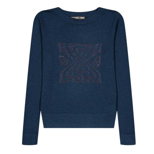 Front - Biba Girls Logo Merino Wool Jumper