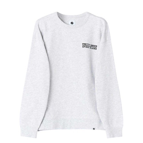 Front - Pretty Green Mens Spike Island Lettering Sweatshirt