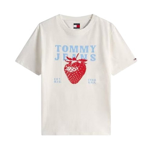 Front - Tommy Jeans Womens/Ladies Strawberry Regular T-Shirt