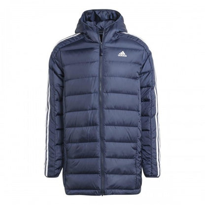 Front - Adidas Mens Essentials Light Down Light Hooded Jacket