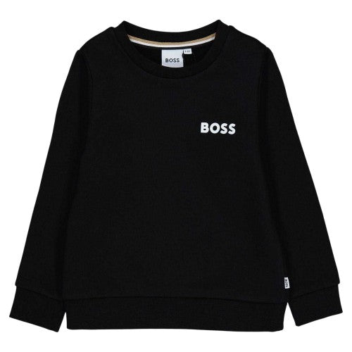 Front - Boss Boys Logo Long-Sleeved Sweatshirt