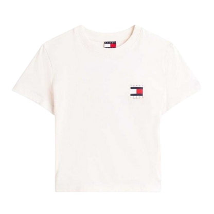 Front - Tommy Jeans Womens/Ladies Flag Crew Neck Regular T-Shirt