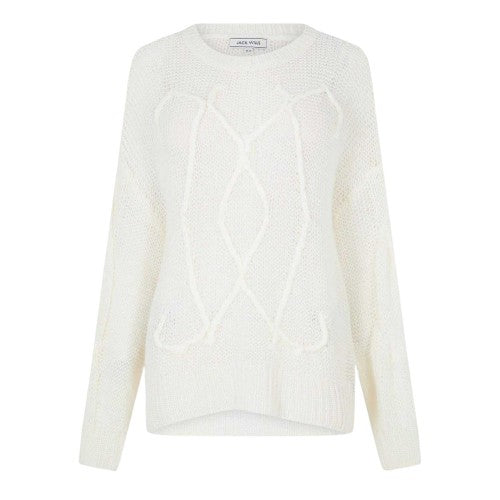 Front - Jack Wills Womens/Ladies Cable Knit Regular Jumper