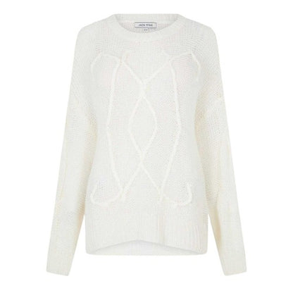 Front - Jack Wills Womens/Ladies Cable Knit Regular Jumper