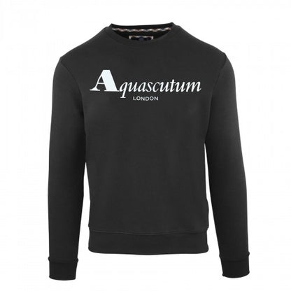 Front - Aquascutum Mens Lettering Crew Neck Sweatshirt