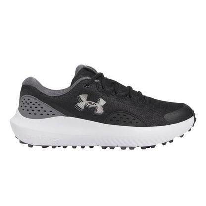 Front - Under Armour Mens Leather Low Cut Golf Trainers