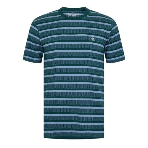 Front - Original Penguin Mens Striped Crew Neck T-Shirt
