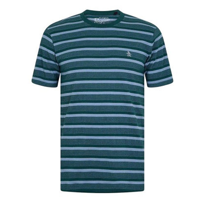 Front - Original Penguin Mens Striped Crew Neck T-Shirt
